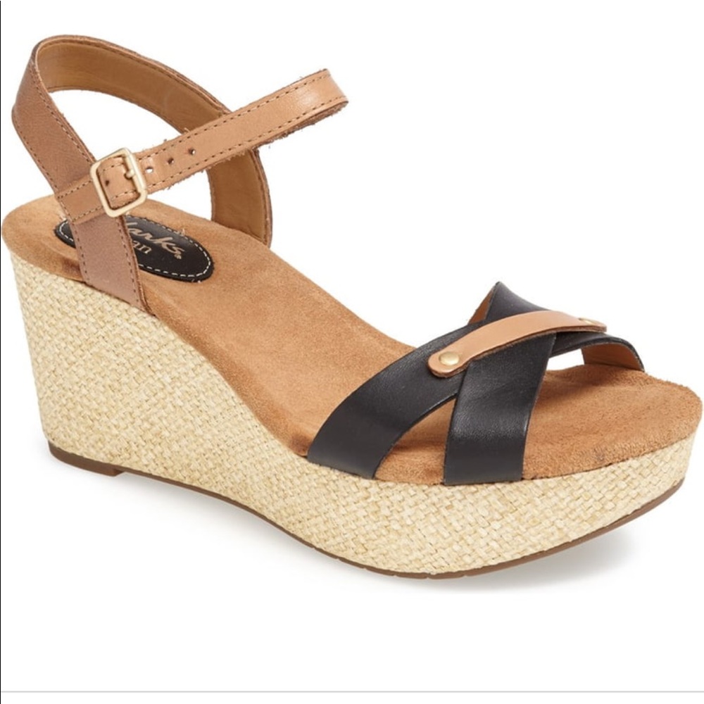 Clarks Platform Comfort Wedges (used with box)